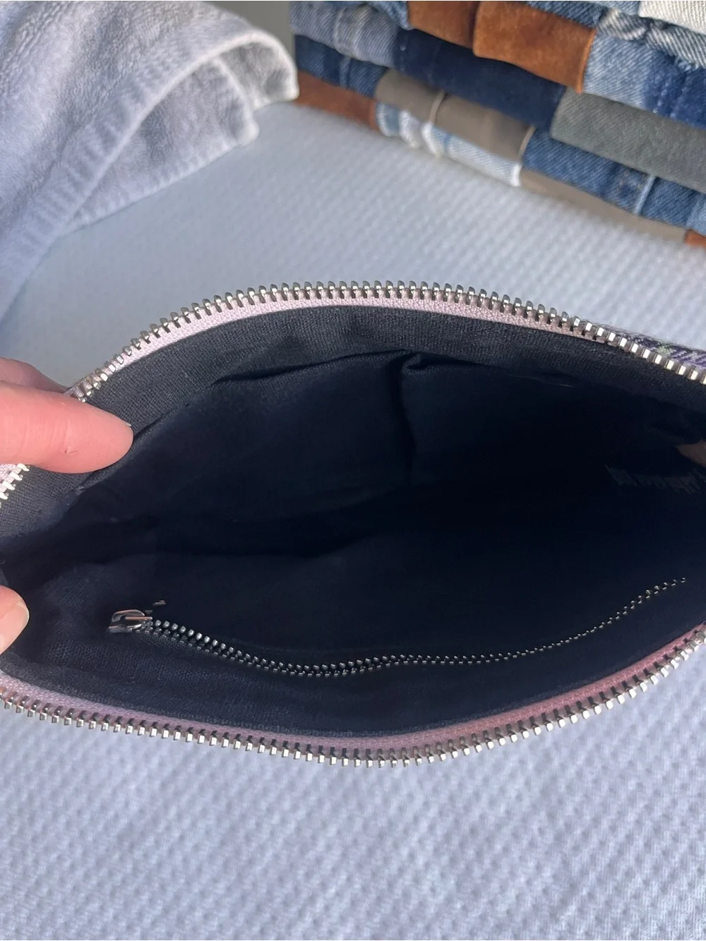 Brandy Melville Y2K Shoulder Bag | Lavender Plaid Baguette Purse | Indie - Picture 9 of 12